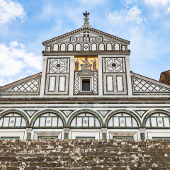 travel to Italy - steps to Basilica San Miniato al Monte (St Minias on the Mountain) in Florence city