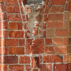 Fragment of a Gothic pointed arch in the former Cistercian monastery Chorin