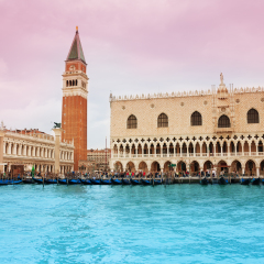 Museo di Palazzo Ducale and bell tower near Piazza San Marco