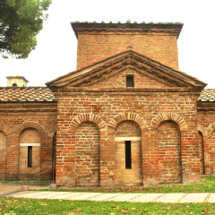 The 1600 year old UNESCO listed mausoleum of Galla Placida containing magnificent byzantine mosaics