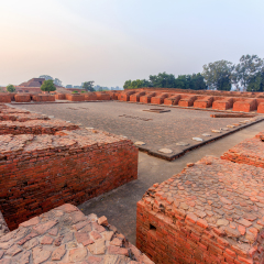 The ruins of Nalanda Mahavihara, Nalanda University Excavated Site, India