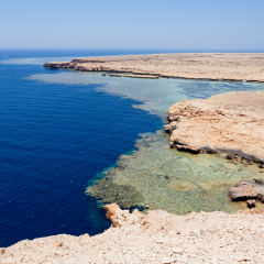 National park Ras Mohammed in Egypt. Sea view.