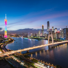 Guangzhou Tower and Liede Bridge