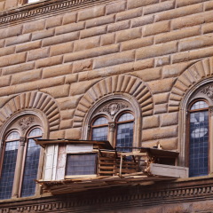 Detail of the facade of Palazzo Strozzi, Florence, Italy