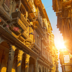  jaisalmer fort, rajhastan india during beautiful sunrise
