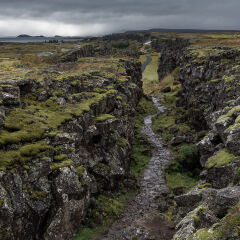 The Almannagjá rift in the pingvellir National Park, South of Iceland