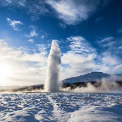 Geysir or sometimes known as The Great Geysir which is a geyser in Golden Circle southwestern Iceland