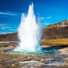 Strokkur geysir eruption, Golden Circle, Iceland