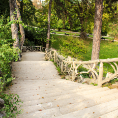 Stone alleys of the Parc Montsouris, Paris, France