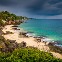 Tropical beach Jimbaran Bali near the popular temple Pura Segara, South Kuta / Tropical beach Bali / Indonesia, Bali