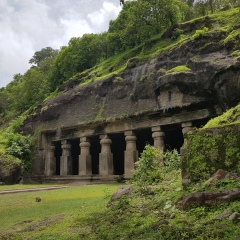 Elephanta Caves, The sculpted caves located on Elephanta Island,east of the city of Mumbai in the Indian state of Maharashtra.UNESCO World Heritage Site.Mumbai,India.