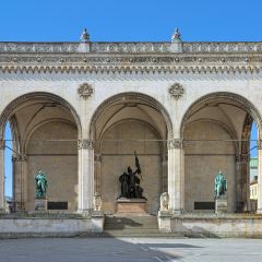 Feldherrnhalle - the monumental loggia on the Odeonsplatz in Munich, Germany. It was build in 1841-1844 by order of King Ludwig I of Bavaria to honor the tradition of his army.