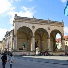Feldherrnhalle ("Hall of the Bavarian generals") - loggia in the southern part of the square Odeonsplatz (Munich, Germany)