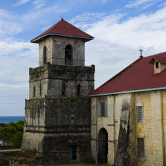 Baclayon church, 2nd oldest church in the Philippines The face of St. Padre Pio is engrave on the side.