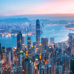 Amazing view on Hong Kong city from the Victoria peak, China