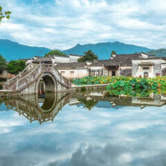 安徽宏村风光 景点模块