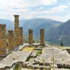 The Temple of Apollo in Ancient Greek archaeological site of Delphi,Central Greece