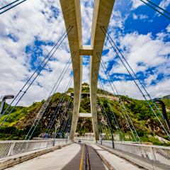 Architectural Landscape of Xiaowan Bridge on Lancang River in Nanjian County, Dali Prefecture