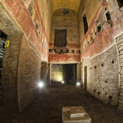 Domus Aurea exploring antique roman ruins being restored