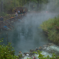 Natural hot springs pool at Liard Hot Springs, British Columbia, Canada