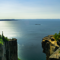 Elevator rock formations at the top of the sleeping giant in Sleeping Giant Provincial Park, Northern Ontario