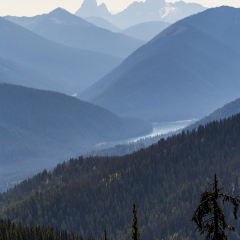 Elevated View of Mountain landscape of E C Manning Provincial Park, BC Canada