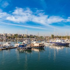 Port Piraeus in a summer day in Athens, Greece