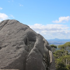 1100-million-year-old rocks of the Porongurup National Park with the Stirling Range mountains in the distance