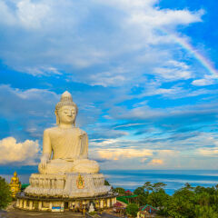 amazing rainbow cover Phuket big Buddha