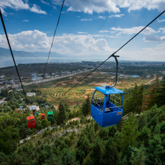 Cable car at Tianlong cave scenic spot, dali, China