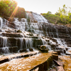 Albion Falls Cascading Waterfall in Hamilton, Ontario, Canada