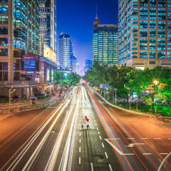 上海城市交通夜景