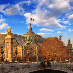 Beautiful Sky Shapes over The Grand Palais des Champs-ElysÃ?Â?Ã?Â©es - Great Palace in Paris.