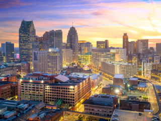 美国底特律标志性建筑参观