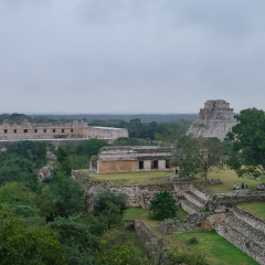 Panorama of  archaeological area Uxmal,. Mexico
