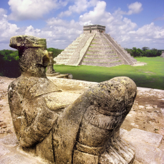 Chak Mul sacrificial statue of the Mayan at Chichen Itza
