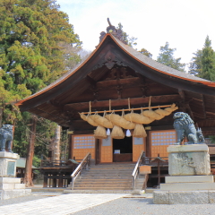 Historical Suwa Taisha shrine in Suwa city Nagano Japan. Suwa Taisha shrine is one of the oldest shrine built in 7th century.