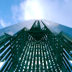 Extream upward angle of the Crystal Cathedral