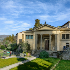 Archaeological Museum next to the Roman Theater in the city of Fiesole. The suburbs of Florence. Tuscany. Italy.