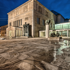 Kunstmuseum in Zurich by night. Switzerland.