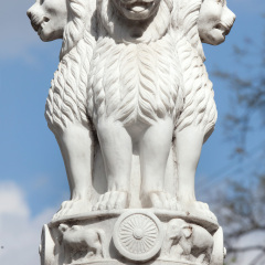 State Emblem of India. Lion Capital of the Pillars of Ashoka from Sarnath.