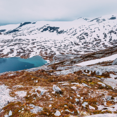 Tourism holidays and travel. Djupvatnet lake in Stranda More og Romsdal, Norway Scandinavia.
