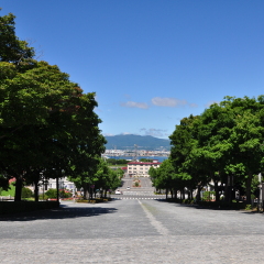 City street at Motomachi in Hakodate, Japan