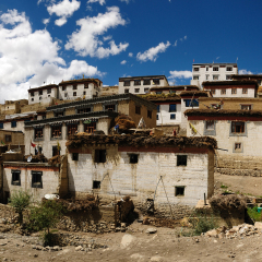 Beautiful panorama of Kibber village in Himachal Pradesh, India. It is the highest village in Asia.