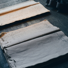 Old books in Hanseaticc museum in Bergen