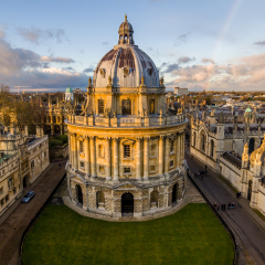 The Oxford University library. Photoed in the top of tower in St Marys Church.There was a rainbow behind of it, and the sunshine is so amazing.