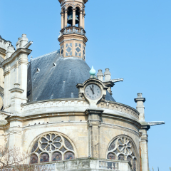The Church of St Eustace top view, Paris. The present building was built between 1532 and 1632. Architects are unknown.