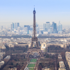 Eiffel Tower and Paris cityscape from Tour Montparnasse, France