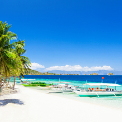 Filipino boat in the sea, Boracay, Philippines