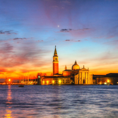 Basilica Di San Giogio Maggiore in Venice at sunrise